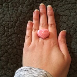 Pink Link Heart Ring